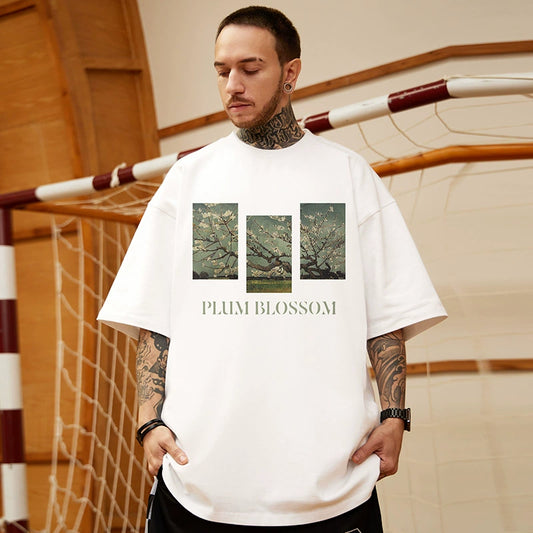 European and American Street Retro Idle Style Hip-hop Half Sleeve Ins Short sleeve Men's Fashion Brand Loose Trendy Fat Plus size Men's Clothing T-shirt