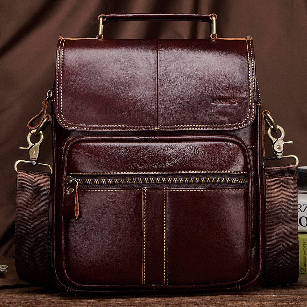 KAVIS NEW Genuine Leather Men's Crossbody Bag Male Business Shoulder Bag for Men High Quality Messenger Bag for 9.7" Ipad Bolsas
