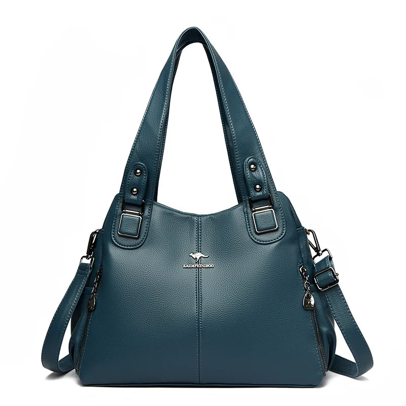 Genuine Soft Leather Handbags for Women Casual Shoulder Tote Bag Luxury Designer Ladies Large Capacity Purse Bags Sac A Main Hot