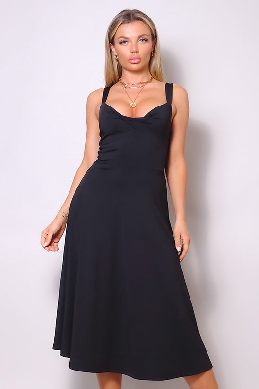 Sleeveless Twist Front A Line Midi Dress - https://www.luxenorstore.com