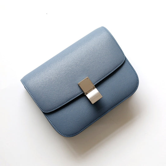 Factory Genuine Leather Ladies Tofu Bag Luxury Design Handbag Purse Small Shoulder Brand Bags Blue Crossbody Bags for Women 2021