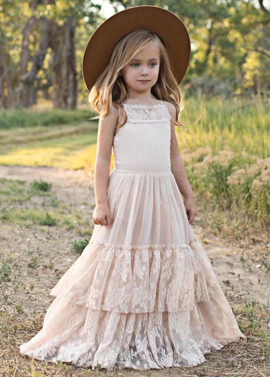 Summer Girls Lace Chiffon Dresses Kids Flower Girl Wedding Princess Party Dress Vestidos Costume Children Clothing For 4-14Years - https://www.luxenorstore.com