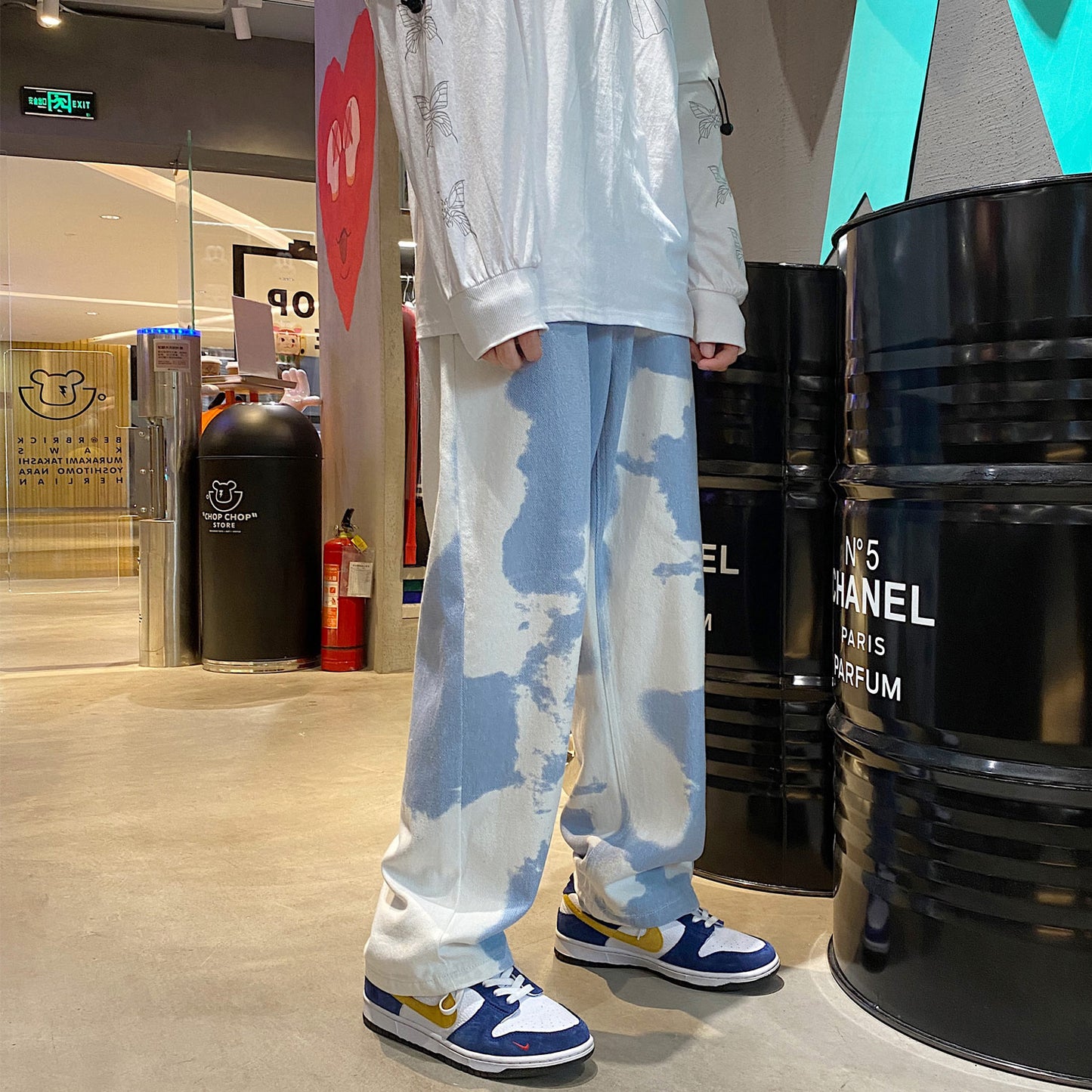 Tie-dye Jeans Denim Pants Men's Jeans for Men Streetwear Jean Baggy Man Male Oversize Trendyol Mens Wide Men´s Boys Clothing