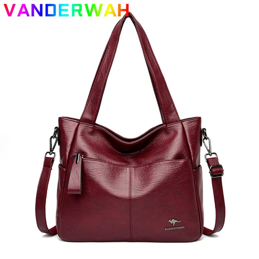 Quality Women's Leather Top Handle Bags Female Shoulder Sac Tote Shopper Bag Bolsa Feminina Luxury Designer Handbags for Woman - https://www.luxenorstore.com