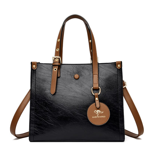 3 Layers Casual Tote Vintage Ladies Tote Hand Bag Leather Luxury Handbags Women Designer Bags for Women 2021 Sac A Main Femme - https://www.luxenorstore.com