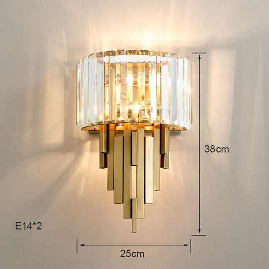 Modern Luxury Hardware Crystal Wall Lamp For Living Room Tv Bedroom Night Lighting Study Decoration For Home Indoor Fixtures