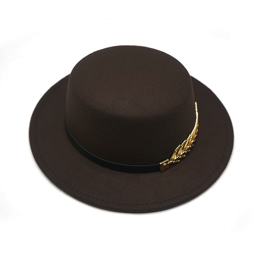 Autumn Winter Women Men Wool Vintage Trilby Felt Fedora Hat Ribbon With Wide Brim Gentleman Elegant For Lady Flat top Jazz Caps