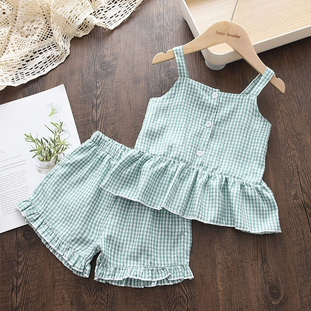 Kids Girls Clothing Sets Summer New Style Brand Baby Girls Clothes short Sleeve T-Shirt+Pant Dress 2Pcs Children Clothes Suits