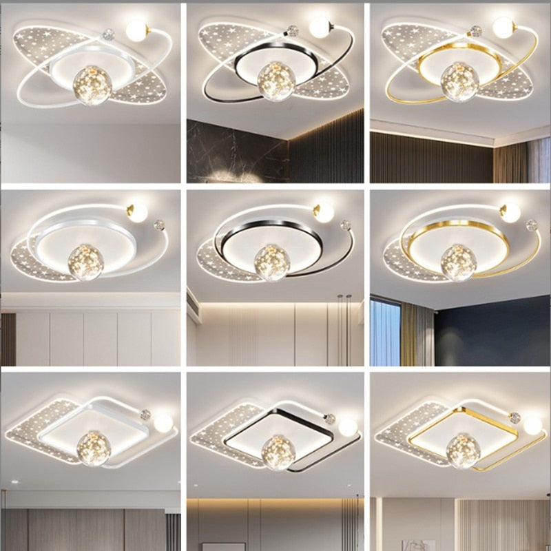 Modern Bedroom Ceiling Lamp Personalized Gypsophila Children's Room Chandelier Creative LED Study Room Interior Decoration Lamps