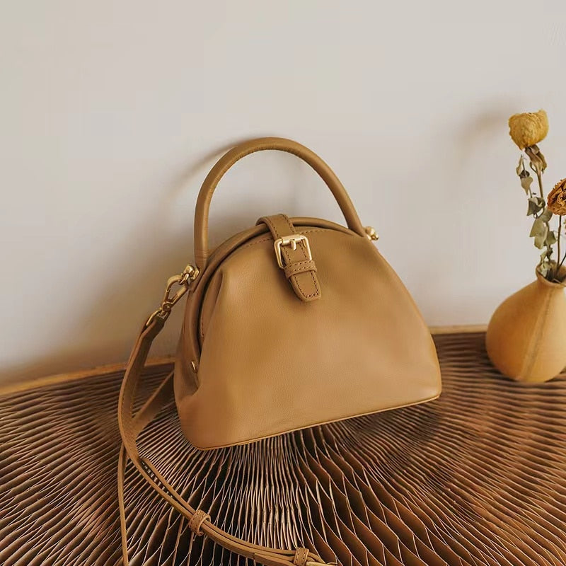 ANGENGRUI New Leather Women's Bag Vintage Magnetic Clasp Handbag Cowhide One Shoulder Messenger Bag