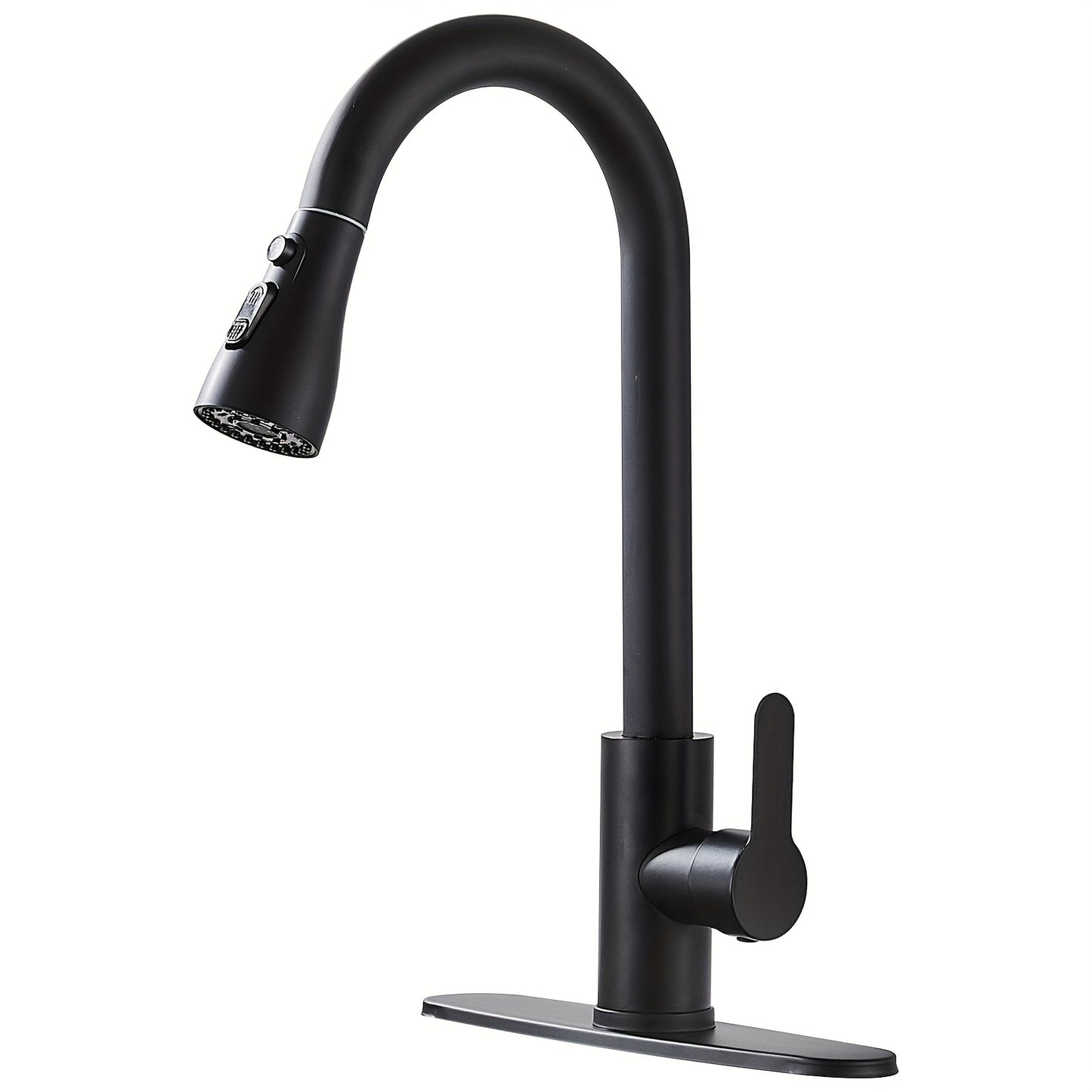 ECLERBC Single Handle High Arc Brushed Nickel Pull Out Kitchen Faucet, Single Level Stainless Steel Kitchen Sink Faucets With Pull Down Sprayer For Kitchen Bathroom (Brushed Nickel)