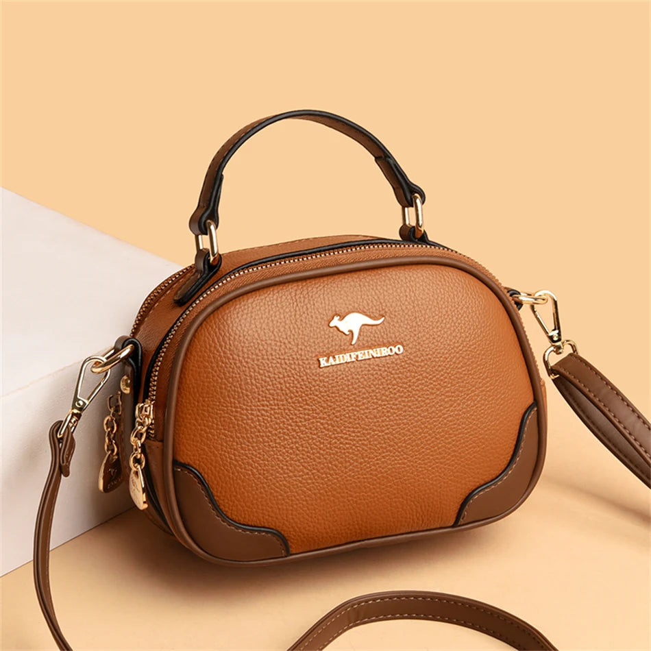 Genuine Top-handle Bag High capacity Luxury Designer Purses and Handbags Women Leather Shoulder Messenger Corssbody Sac Female