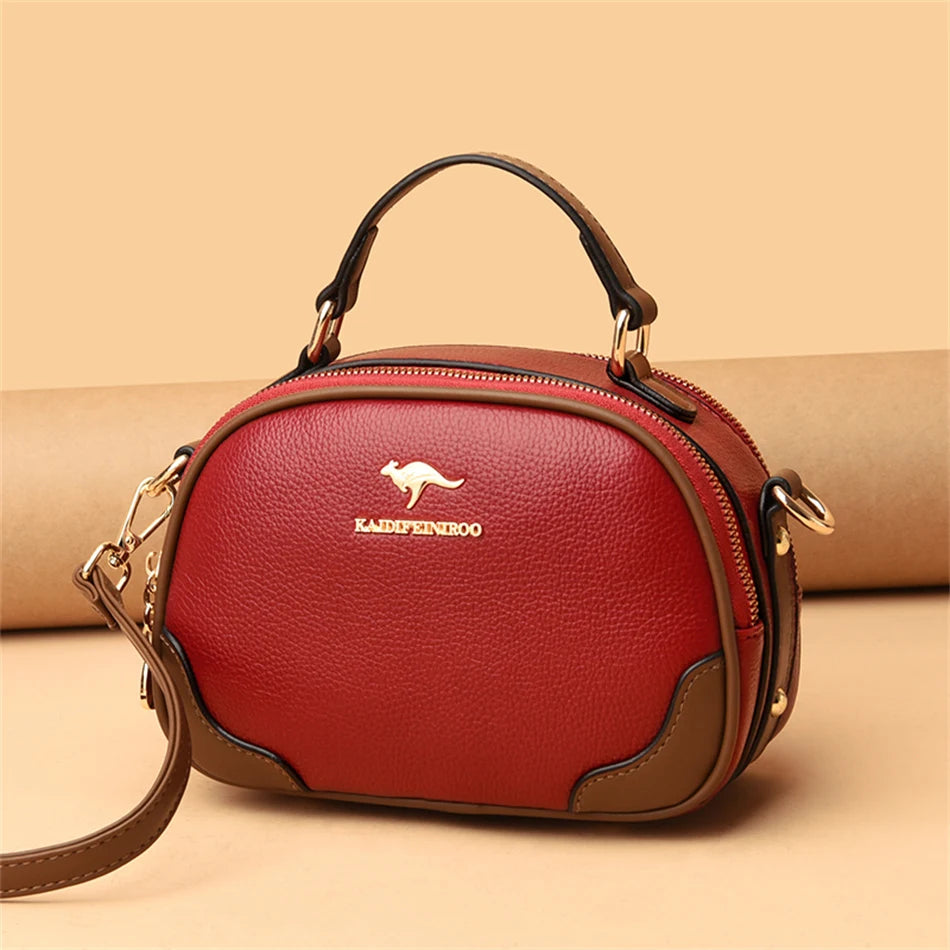 Genuine Top-handle Bag High capacity Luxury Designer Purses and Handbags Women Leather Shoulder Messenger Corssbody Sac Female