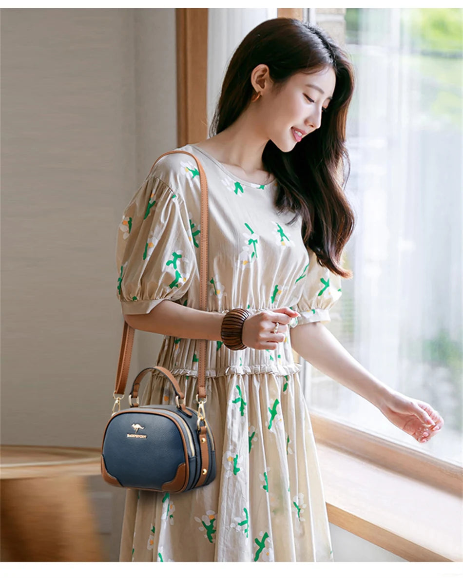 Genuine Top-handle Bag High capacity Luxury Designer Purses and Handbags Women Leather Shoulder Messenger Corssbody Sac Female