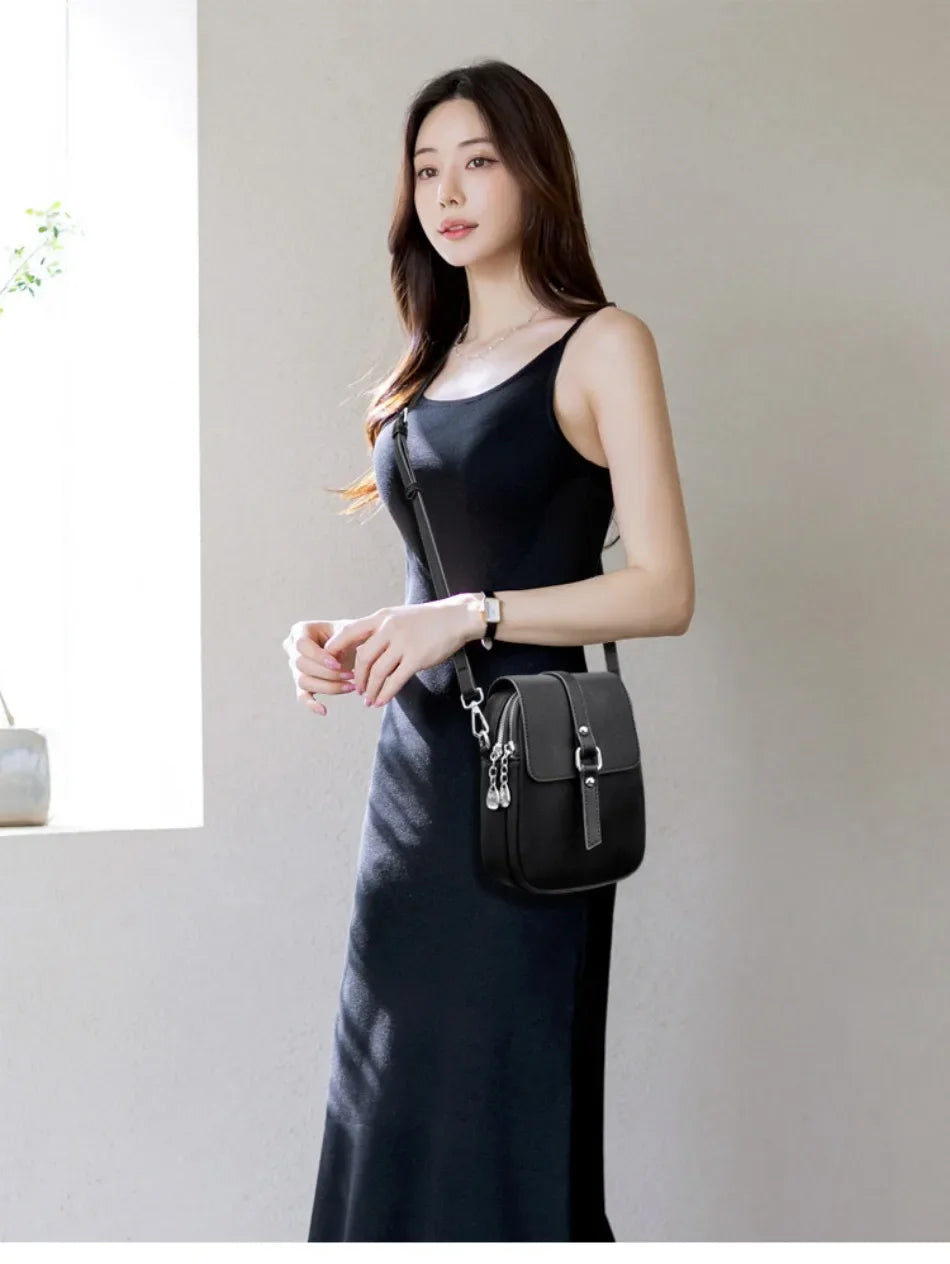 2024 Genuine High Quality Fashion Solid Colors Shoulder Messenger Bags for Women  Leather Crossbody Handbags Designer Sac A Main