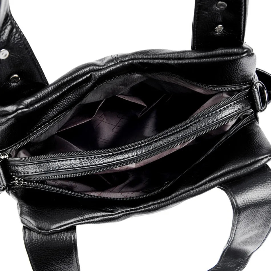 Genuine Soft Leather Handbags for Women Casual Shoulder Tote Bag Luxury Designer Ladies Large Capacity Purse Bags Sac A Main Hot