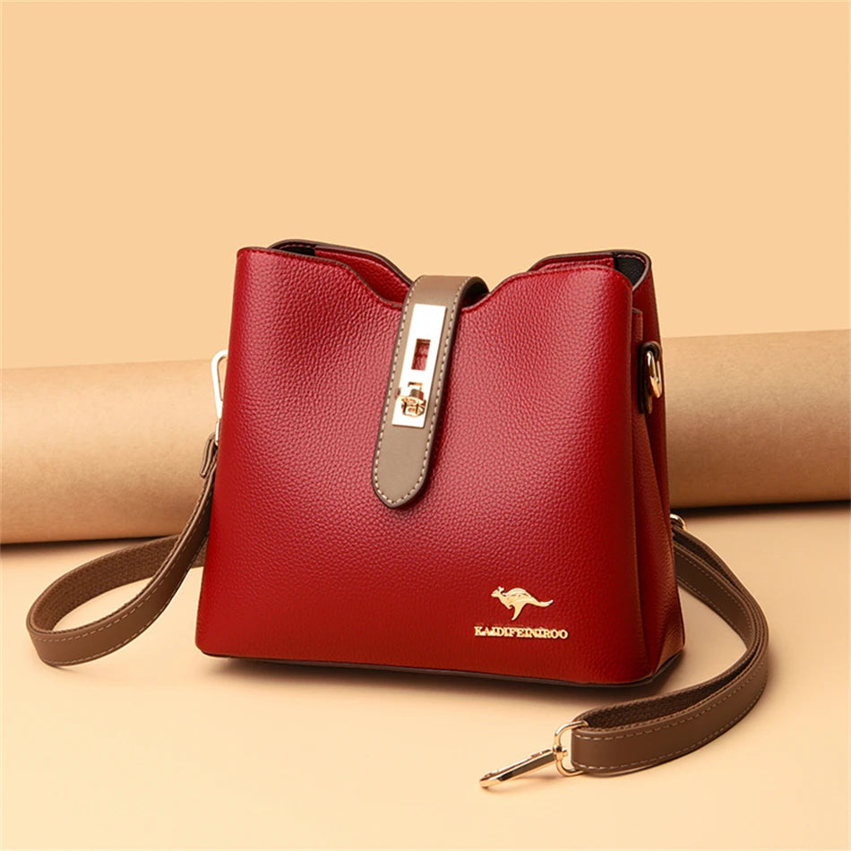 3-layer Large Capacity Purses and Handbags Crossbody for Women Designers High Quality Leather Fashion New Messenger Shoulder Bag