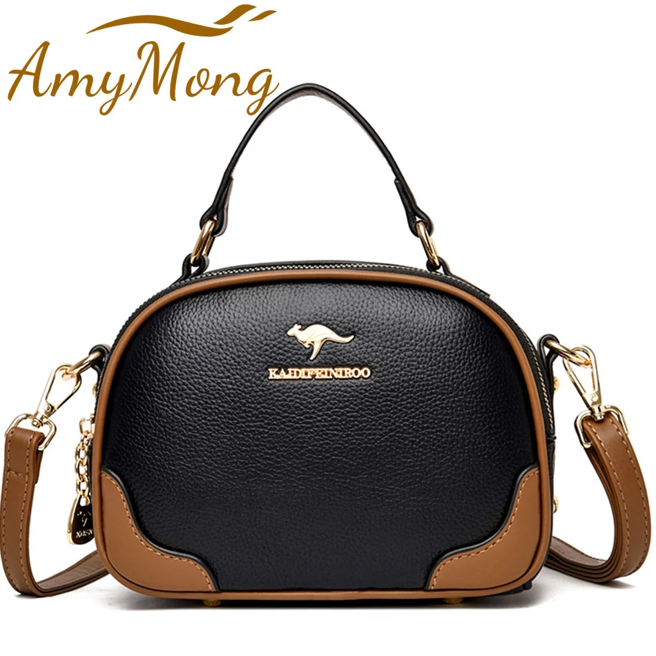 Genuine Top-handle Bag High capacity Luxury Designer Purses and Handbags Women Leather Shoulder Messenger Corssbody Sac Female