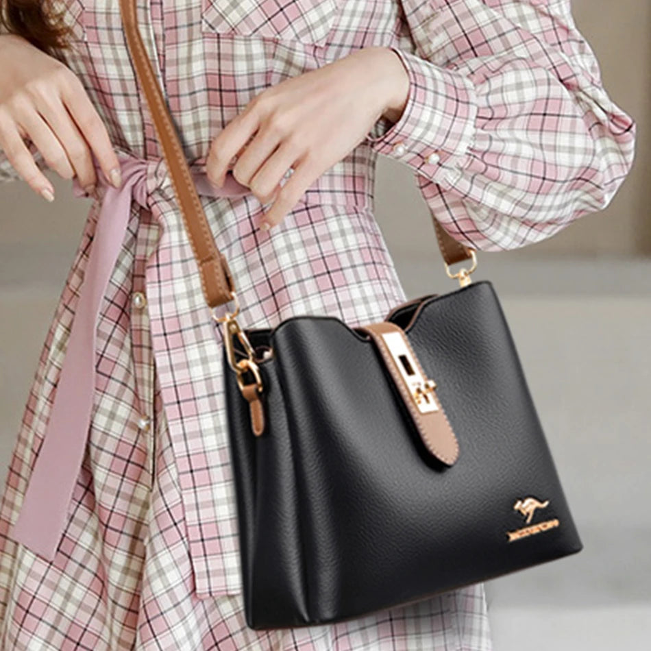 3-layer Large Capacity Purses and Handbags Crossbody for Women Designers High Quality Leather Fashion New Messenger Shoulder Bag