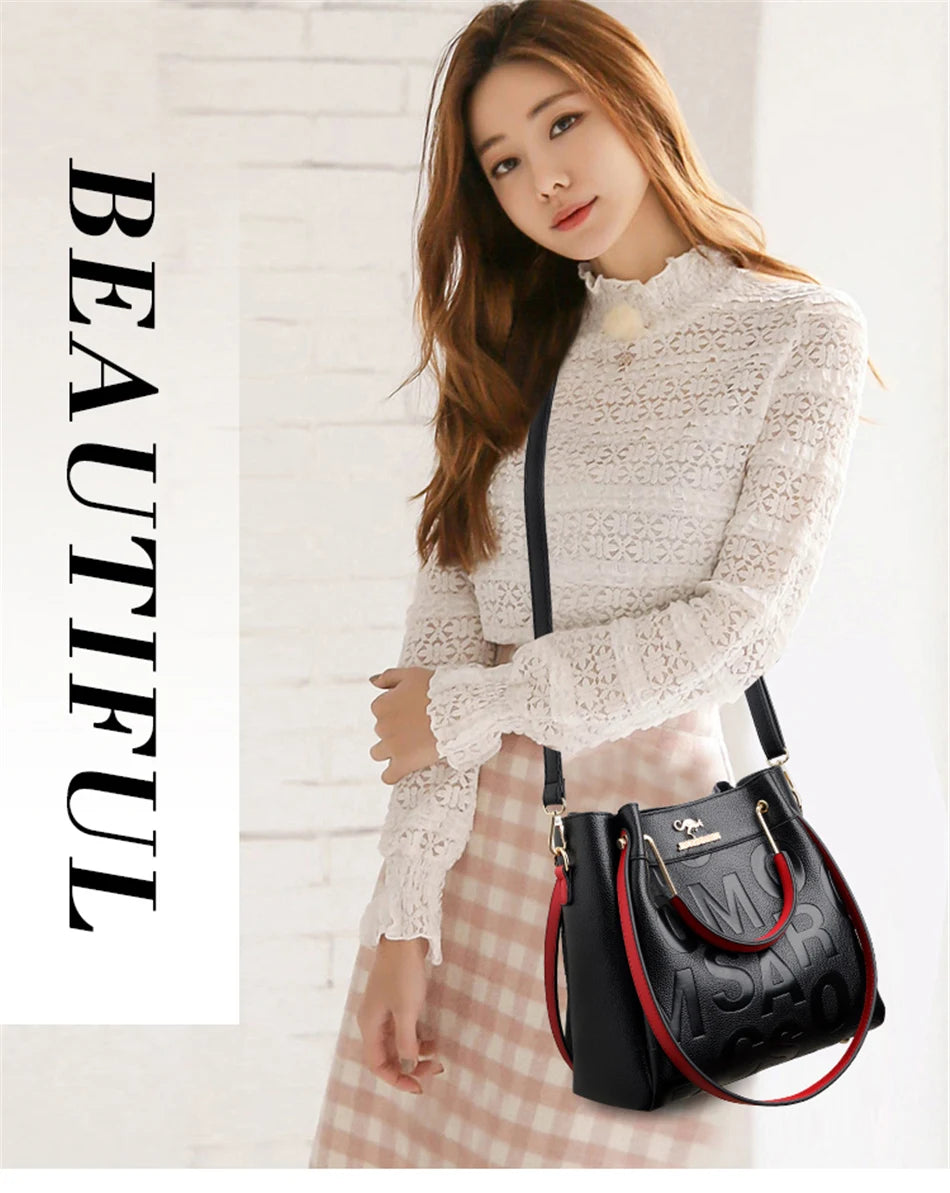 3 Layers Luxury Handbags Women Bags Designer Letters Women's PU Leather Hand Shopping Bags Shoulder Crossbody Bag Sac A Main