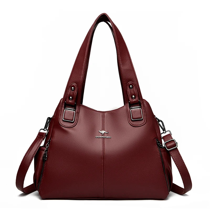 Genuine Soft Leather Handbags for Women Casual Shoulder Tote Bag Luxury Designer Ladies Large Capacity Purse Bags Sac A Main Hot