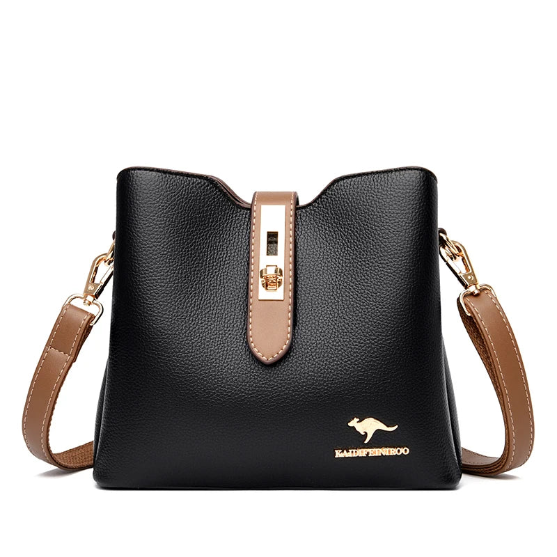 3-layer Large Capacity Purses and Handbags Crossbody for Women Designers High Quality Leather Fashion New Messenger Shoulder Bag