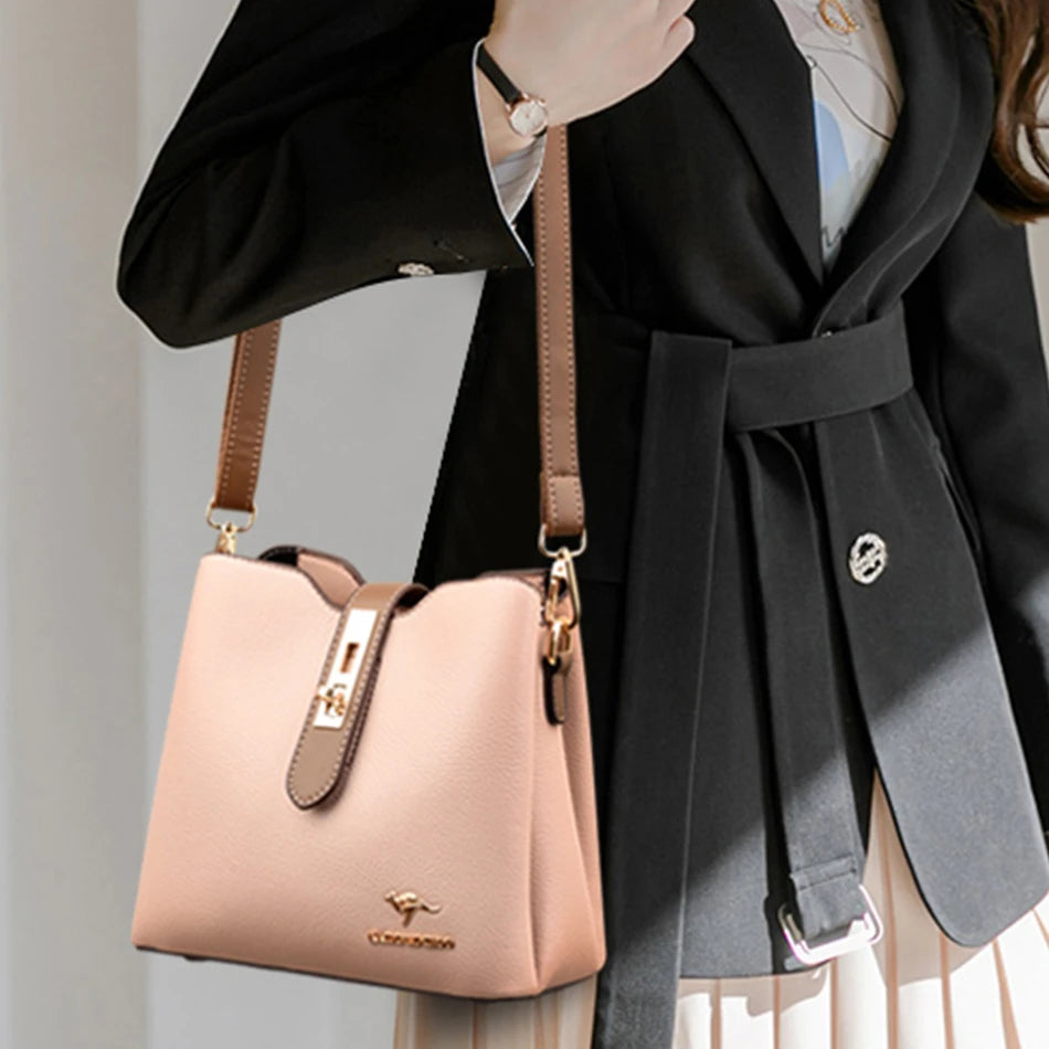 3-layer Large Capacity Purses and Handbags Crossbody for Women Designers High Quality Leather Fashion New Messenger Shoulder Bag