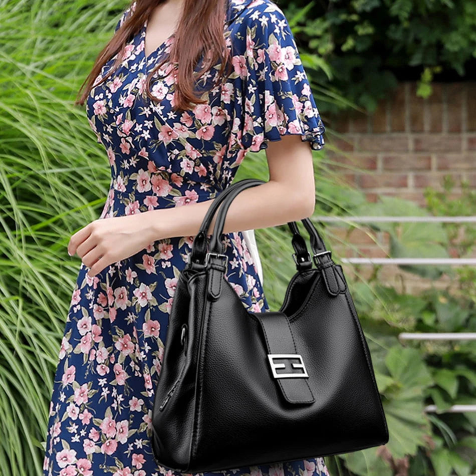 Genuine Luxury Purses Handbags Fashion High Quality Soft Leather Shoulder  Crossbody Bags for Women Large Tote 2024 Sac A Main