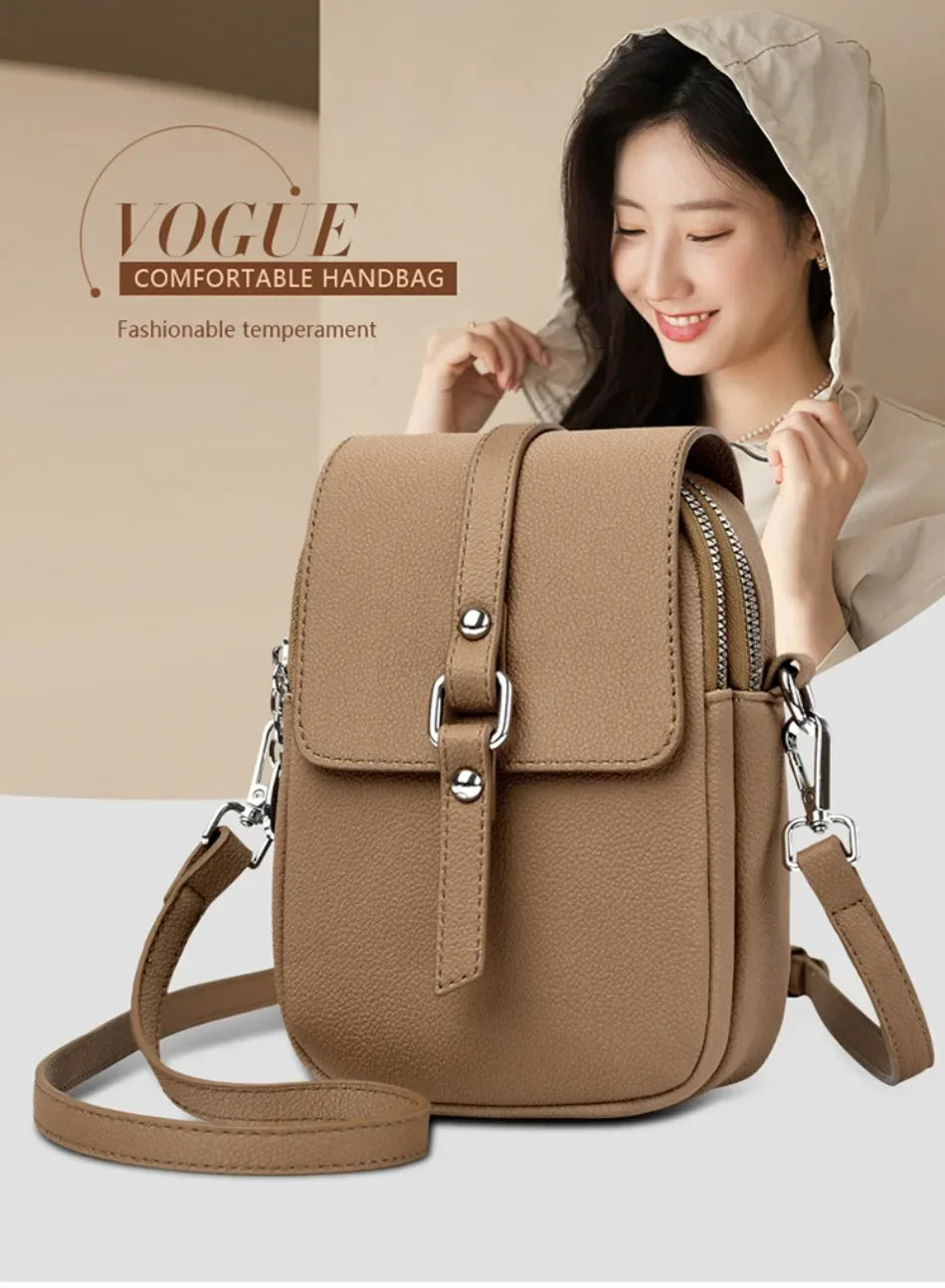 2024 Genuine High Quality Fashion Solid Colors Shoulder Messenger Bags for Women  Leather Crossbody Handbags Designer Sac A Main