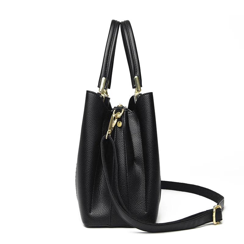 Fashion Women Designer 3 Layers Shoulder Crossbody Sac Ladies Large Capacity Leather Handbags Shopper Brand Messenger Totes