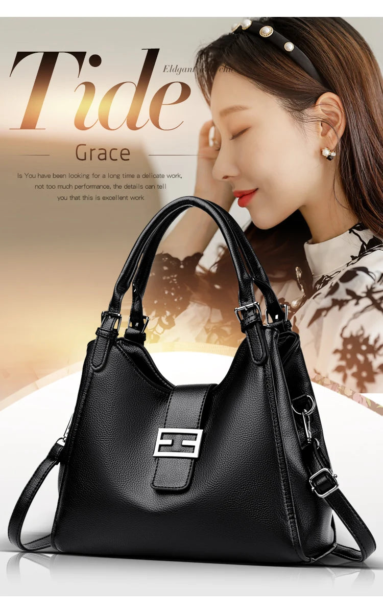 Genuine Luxury Purses Handbags Fashion High Quality Soft Leather Shoulder  Crossbody Bags for Women Large Tote 2024 Sac A Main