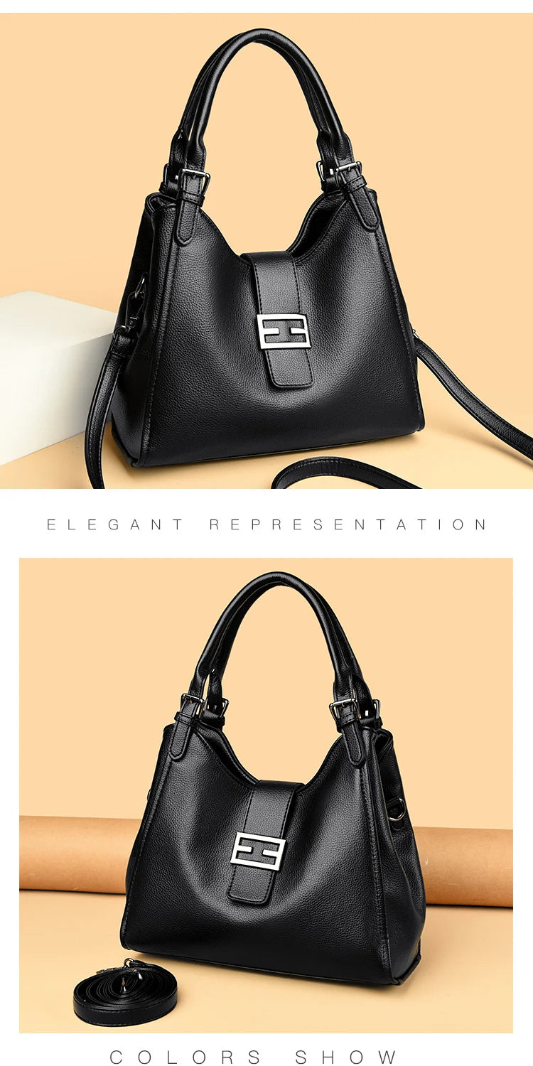 Genuine Luxury Purses Handbags Fashion High Quality Soft Leather Shoulder  Crossbody Bags for Women Large Tote 2024 Sac A Main