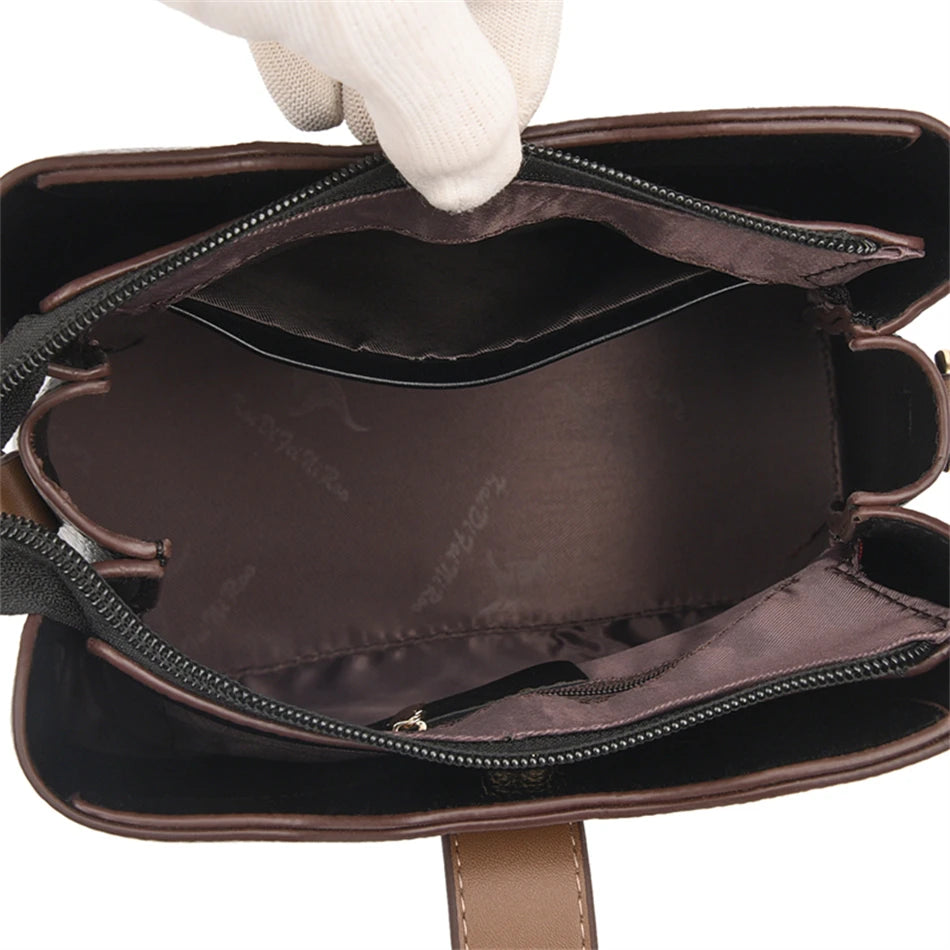 3-layer Large Capacity Purses and Handbags Crossbody for Women Designers High Quality Leather Fashion New Messenger Shoulder Bag