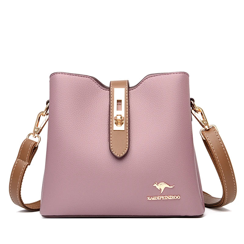 3-layer Large Capacity Purses and Handbags Crossbody for Women Designers High Quality Leather Fashion New Messenger Shoulder Bag