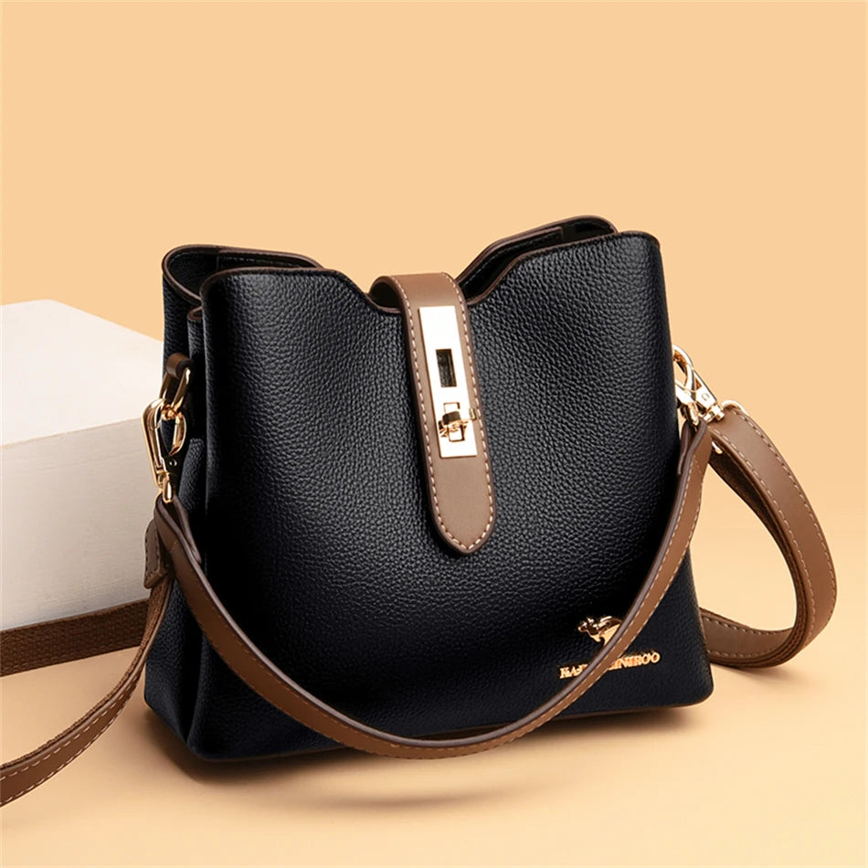3-layer Large Capacity Purses and Handbags Crossbody for Women Designers High Quality Leather Fashion New Messenger Shoulder Bag
