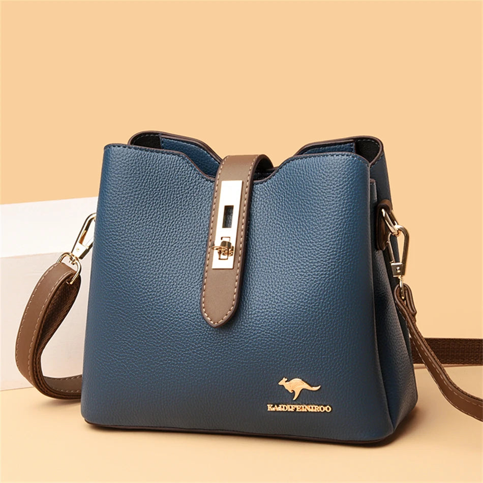3-layer Large Capacity Purses and Handbags Crossbody for Women Designers High Quality Leather Fashion New Messenger Shoulder Bag