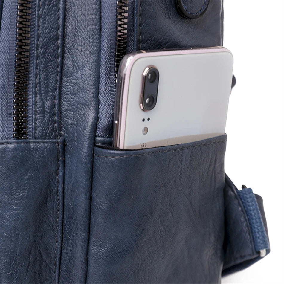 Fashion Women Large Capacity Shoulder Bags Soft Pu Leather Backpacks for School Teenagers Girls Multifunctional Travel Backpacks