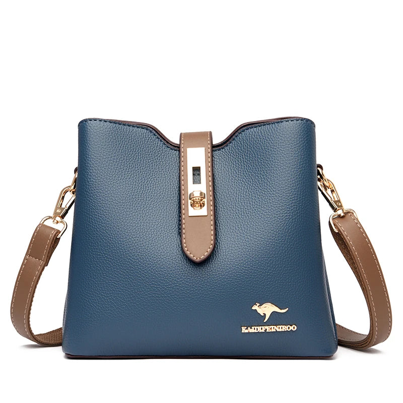 3-layer Large Capacity Purses and Handbags Crossbody for Women Designers High Quality Leather Fashion New Messenger Shoulder Bag