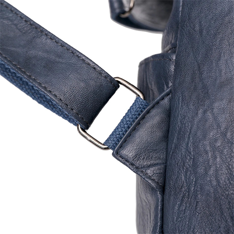 Fashion Women Large Capacity Shoulder Bags Soft Pu Leather Backpacks for School Teenagers Girls Multifunctional Travel Backpacks