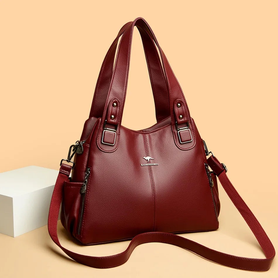 Genuine Soft Leather Handbags for Women Casual Shoulder Tote Bag Luxury Designer Ladies Large Capacity Purse Bags Sac A Main Hot