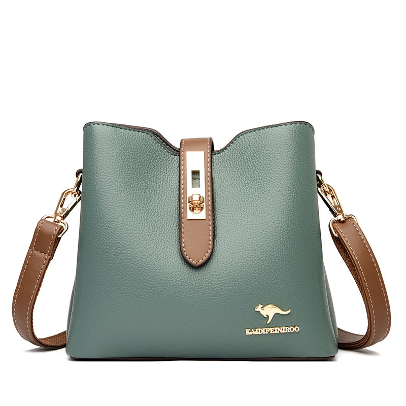 3-layer Large Capacity Purses and Handbags Crossbody for Women Designers High Quality Leather Fashion New Messenger Shoulder Bag