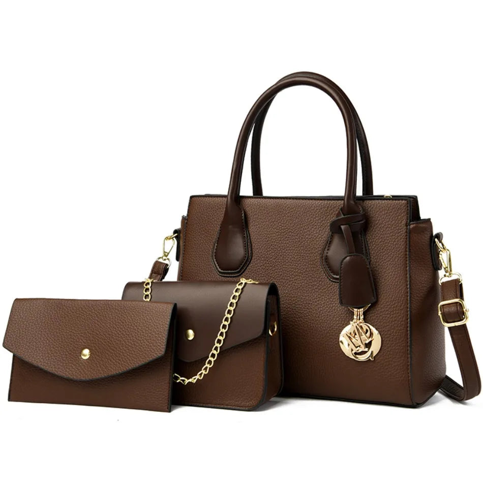 2 Piece Set Casual Tote Vintage Ladies Tote Hand Bag Leather Luxury Handbags Women Designer Bags for Women 2024 Sac A Main Femme