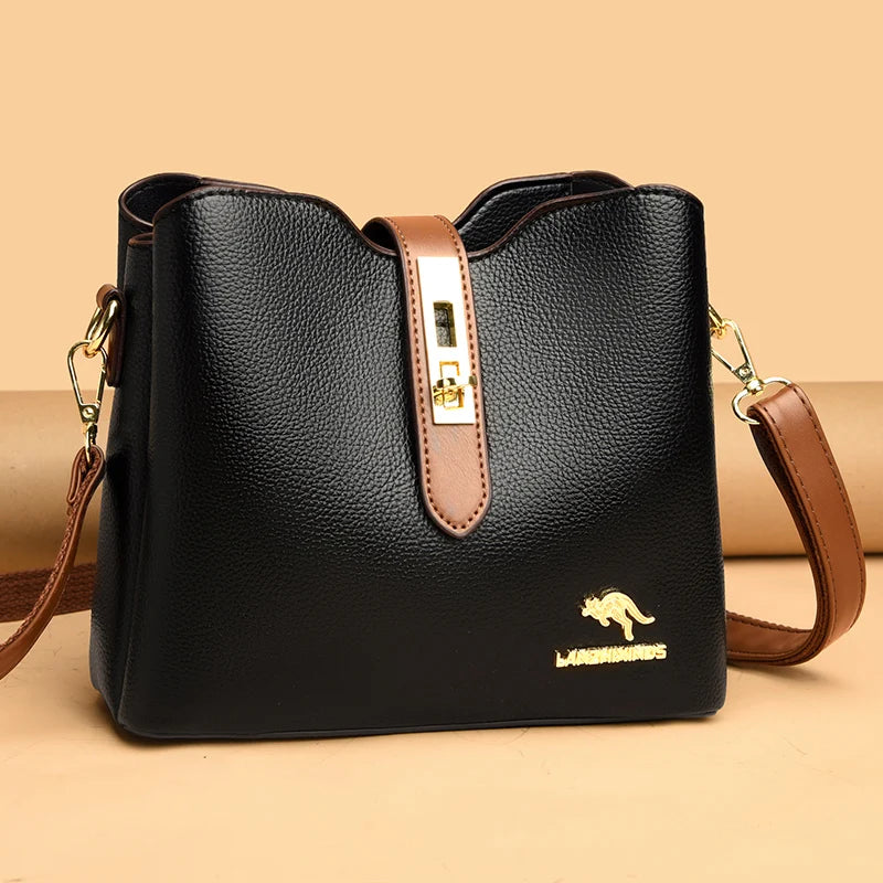 3-layer Large Capacity Purses and Handbags Crossbody for Women Designers High Quality Leather Fashion New Messenger Shoulder Bag