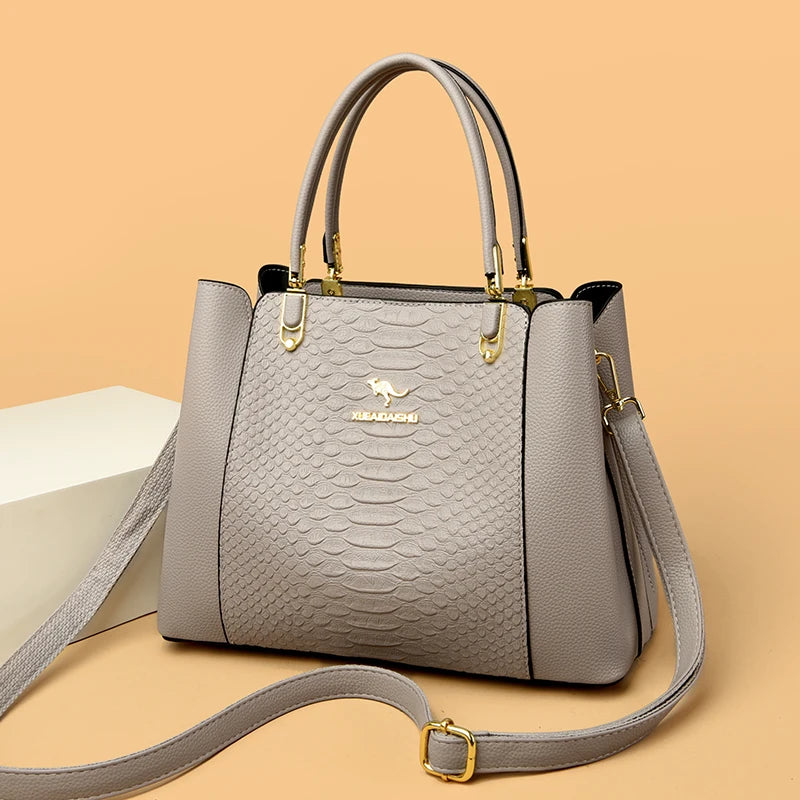 Fashion Women Designer 3 Layers Shoulder Crossbody Sac Ladies Large Capacity Leather Handbags Shopper Brand Messenger Totes