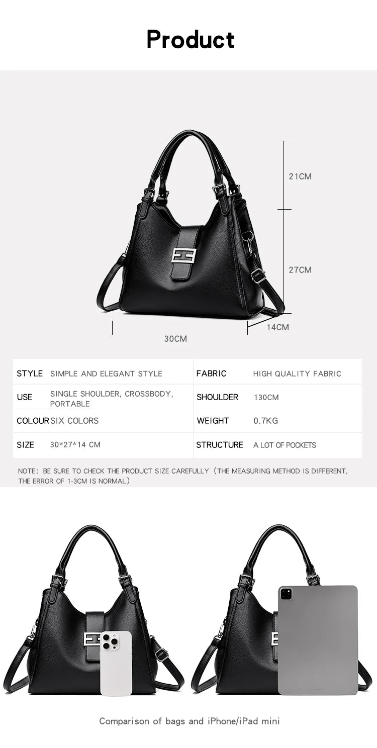 Genuine Luxury Purses Handbags Fashion High Quality Soft Leather Shoulder  Crossbody Bags for Women Large Tote 2024 Sac A Main