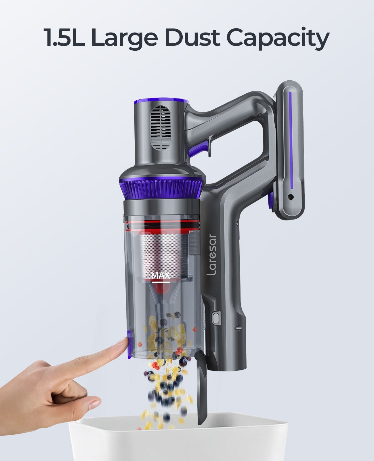 400W 33000Pa Suction Power Elite 3 Cordless Wireless Handheld Vacuum Cleaner Smart Home Appliance 1.2L Dust Cup 55Mins Runtimes