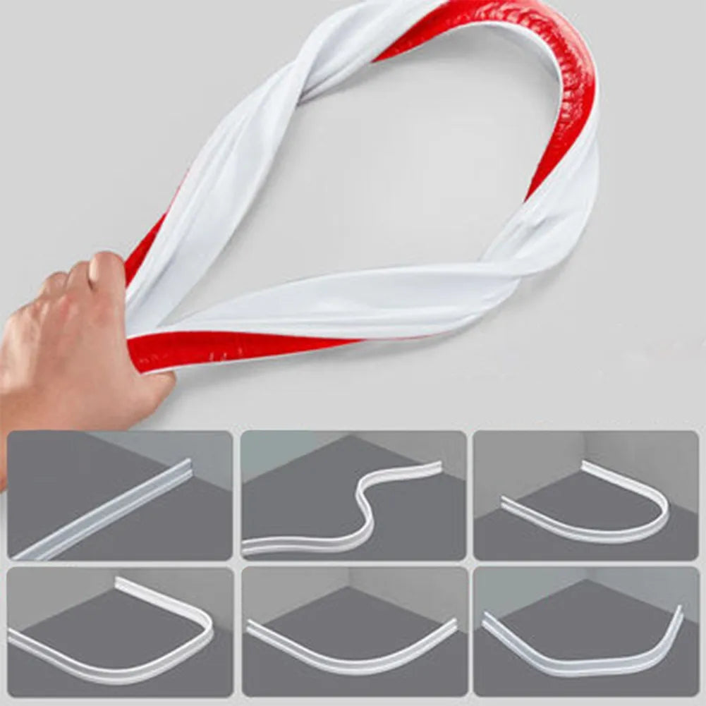 1PC 1-3M Bathroom Water Stopper Silicone Retaining Strip Water Shower Dam Flood Barrier Dry And Wet Separation Blocker