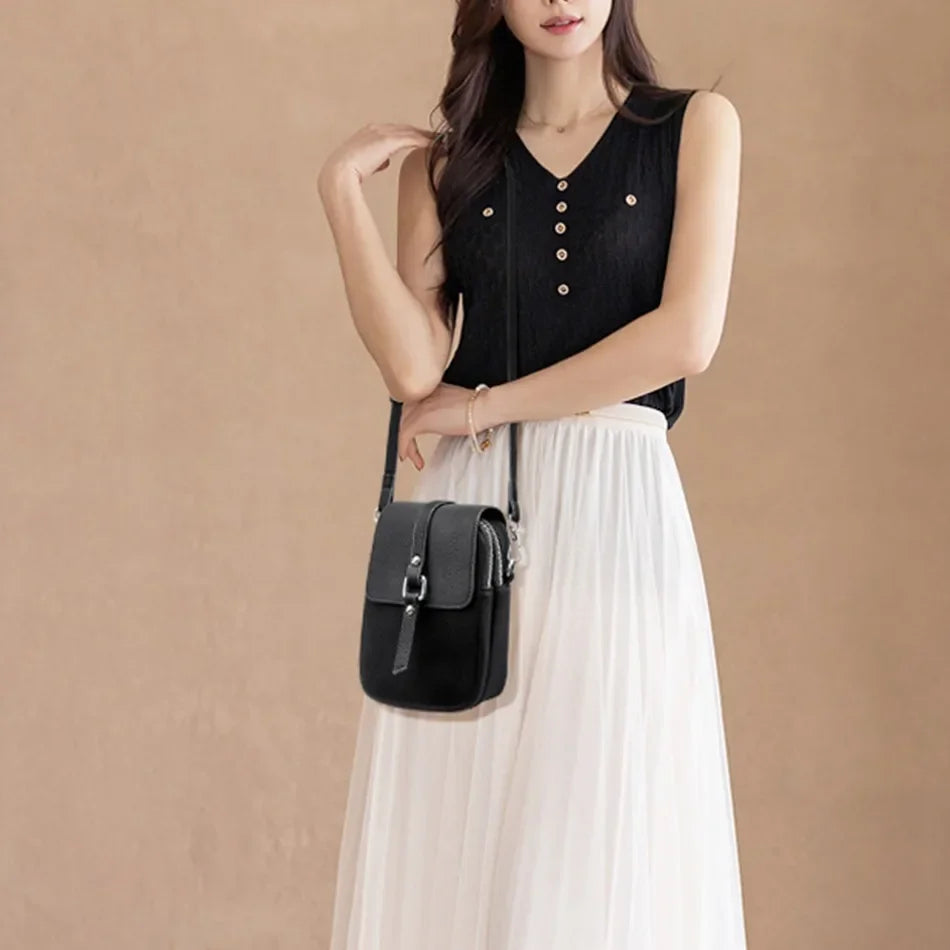 2024 Genuine High Quality Fashion Solid Colors Shoulder Messenger Bags for Women  Leather Crossbody Handbags Designer Sac A Main