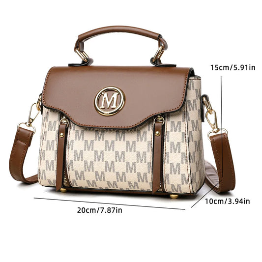 Stereotyped Classic Retro Handbag Shoulder Messenger Bag for Women, Suitable for Daily Use Work, Travel, Outing and Shopping.