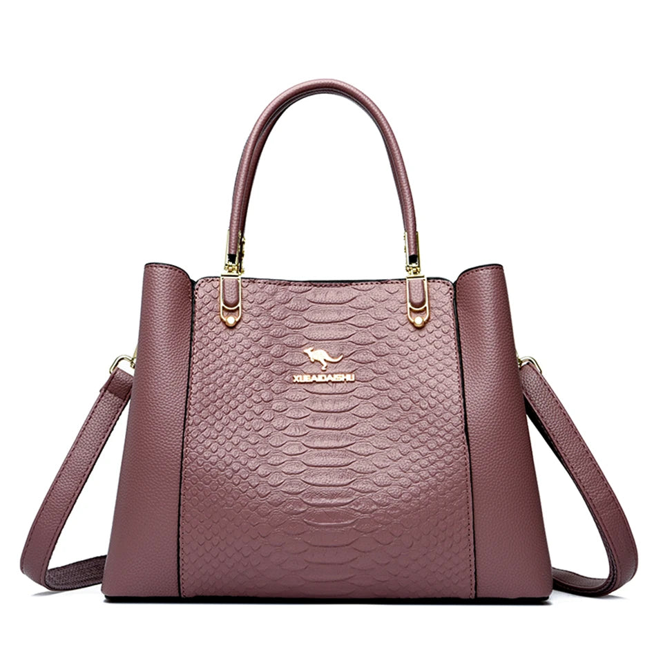 Fashion Women Designer 3 Layers Shoulder Crossbody Sac Ladies Large Capacity Leather Handbags Shopper Brand Messenger Totes